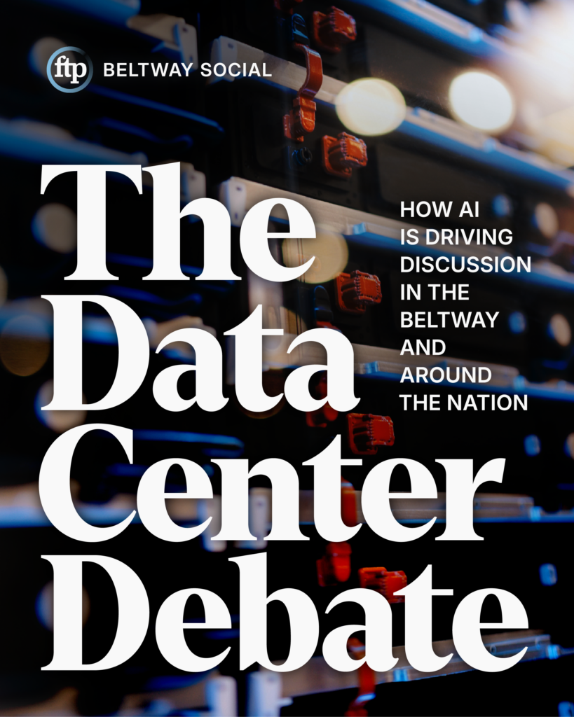 Image of a data server with a logo for Beltway Social, title, and caption